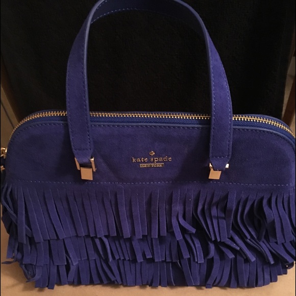 royal blue suede purse